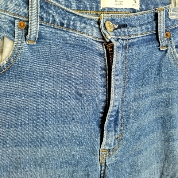 abercrombie and fitch the mom high rise distressed jeans sz 32/14 - Picture 7 of 8